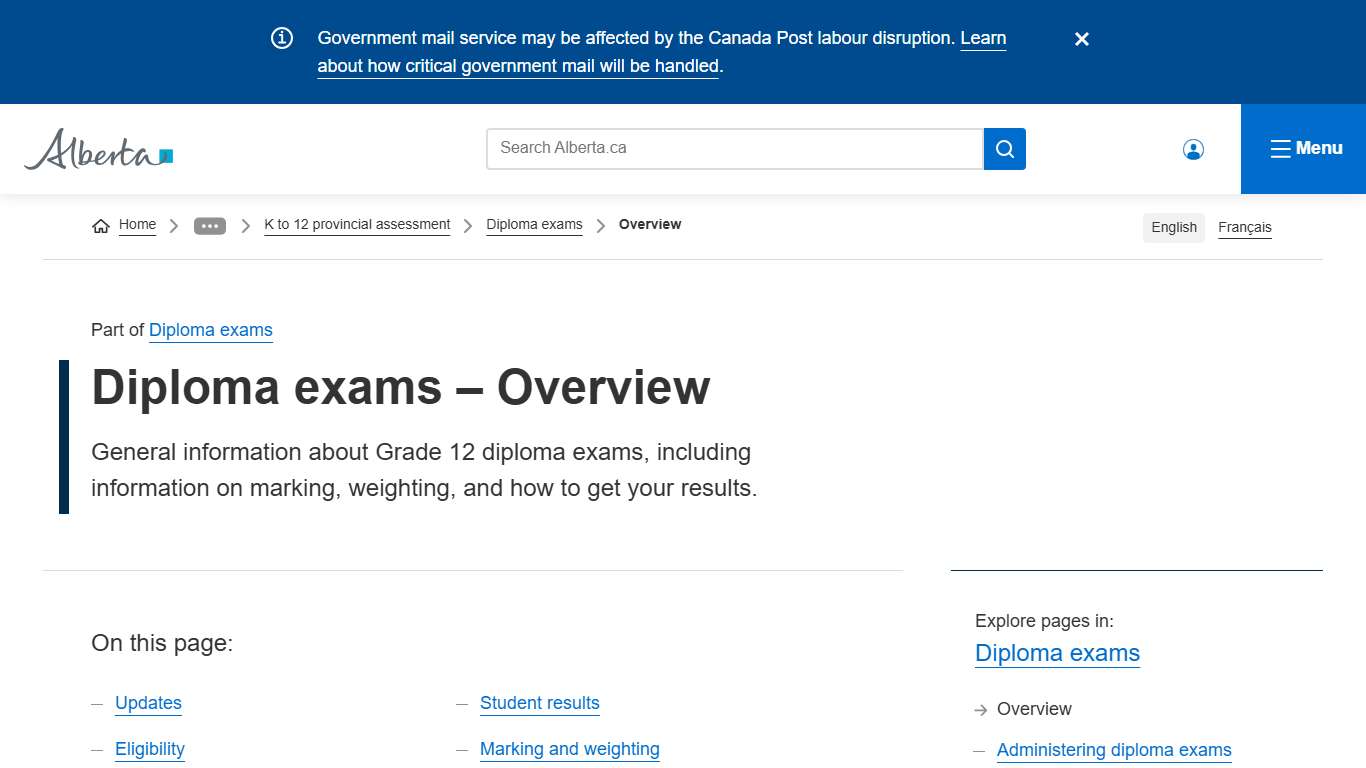 Diploma exams – Overview | Alberta.ca
